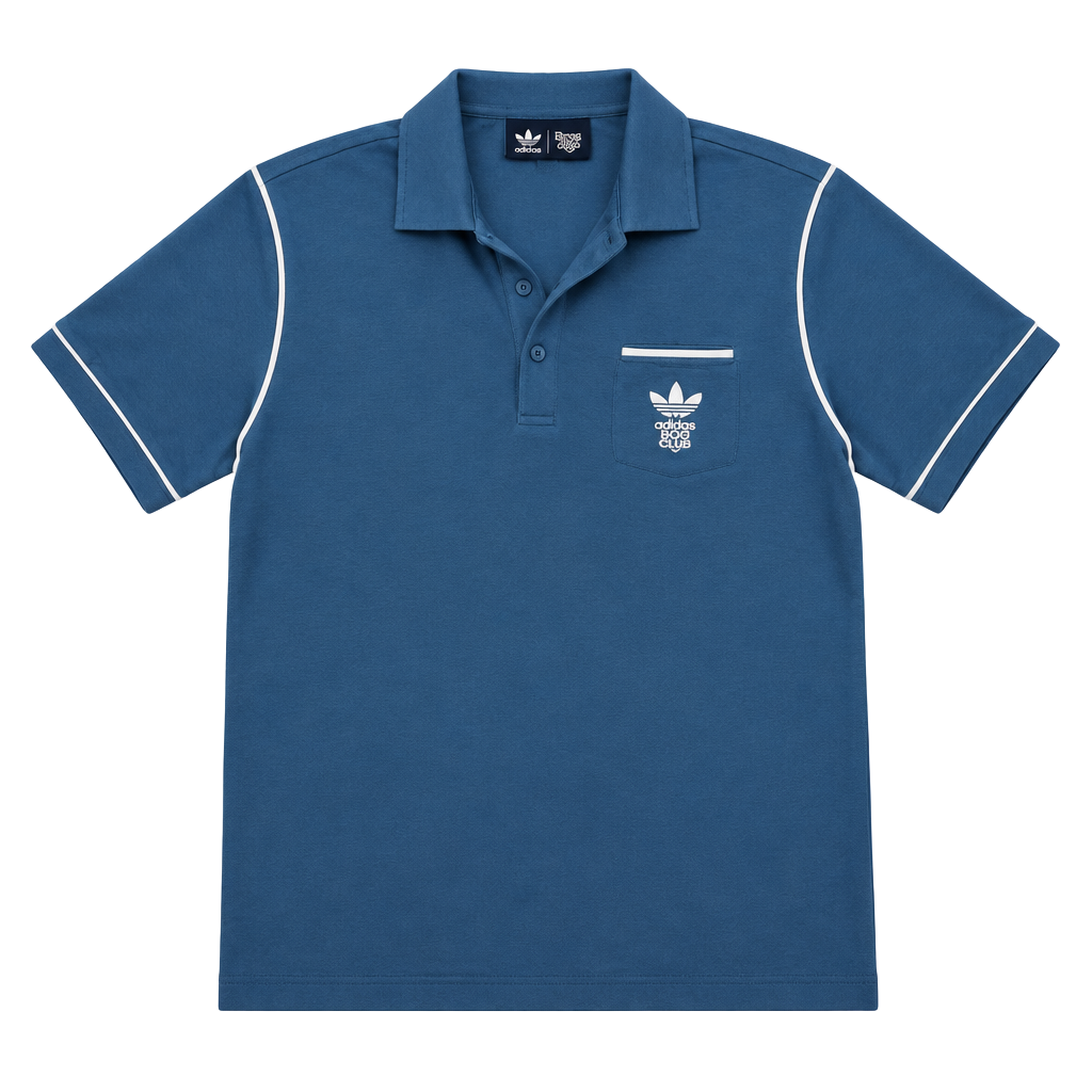 Adidas x Bogey Boys Polo Shirt XL Blue White Piping 1