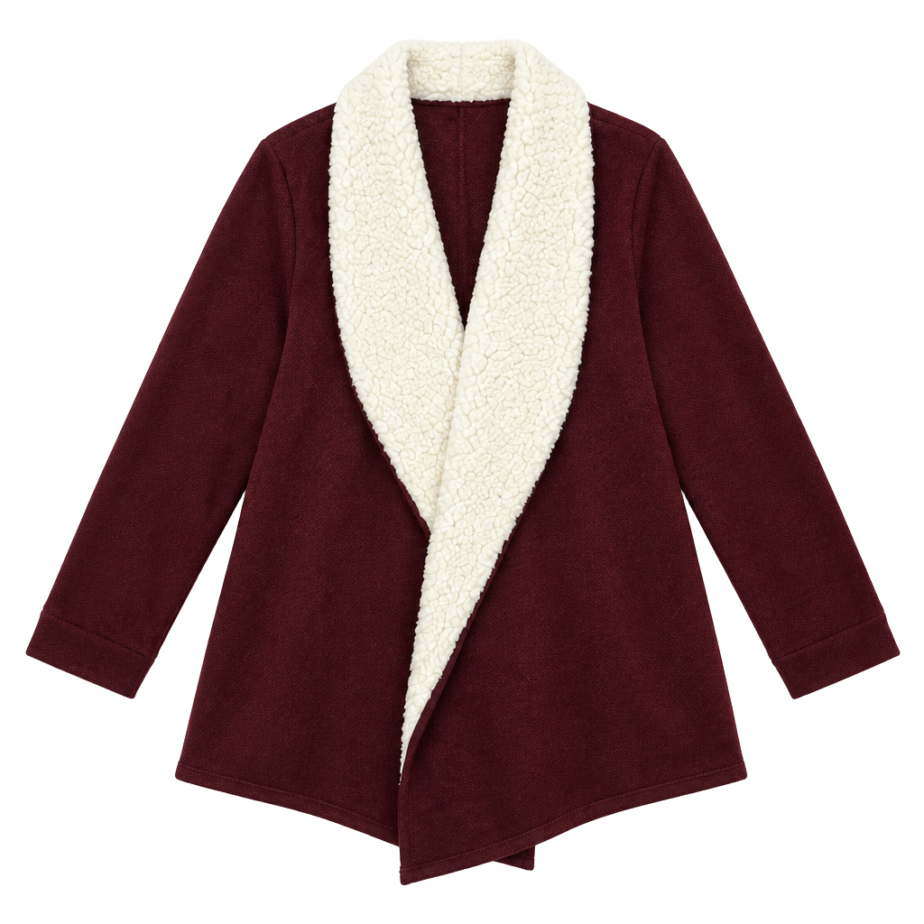 North River Cardigan Jacket Size XL Burgundy Sherpa Lined 1