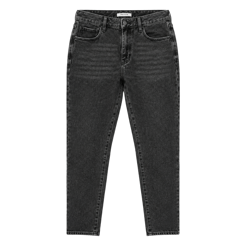 PacSun Mom Jeans Size 26 Black Acid Wash Raw Hem Denim 1