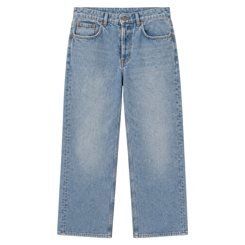 Zara Light Blue Distressed Raw Hem Cropped Straight Leg Jeans Size 4 1