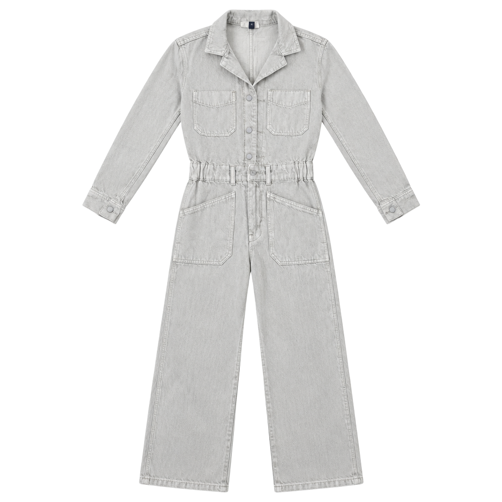 Universal Thread Denim Baggy Jumpsuit Tan Off-White Utility Boiler Suit Overall, size 2 1