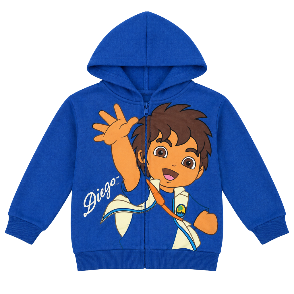 Nickelodeon Go Diego Go Zip Hoodie Size 3T Blue Graphic Sweatshirt 1