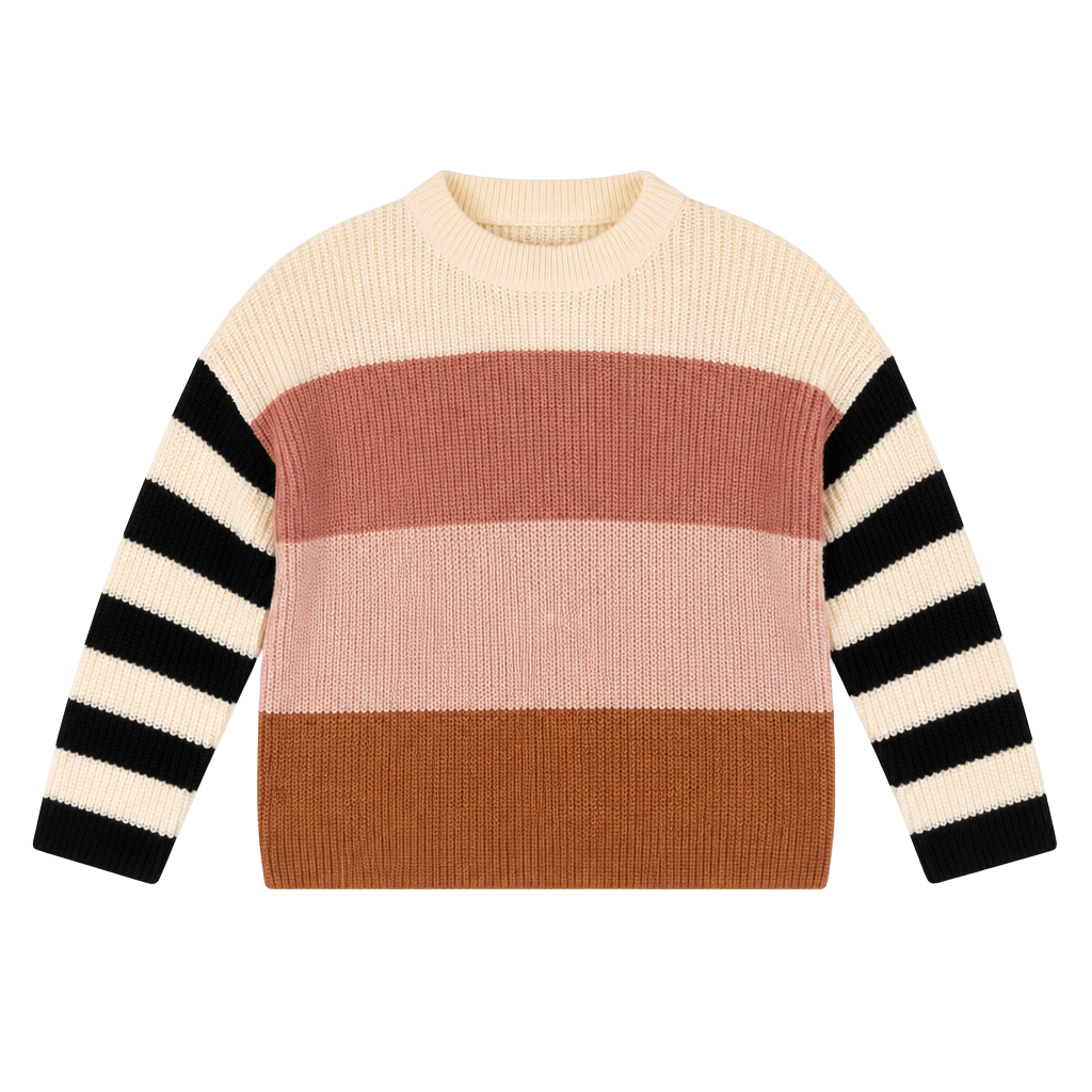 ZAFUL Women's Multi-Color Striped Knit Pullover Sweater 1