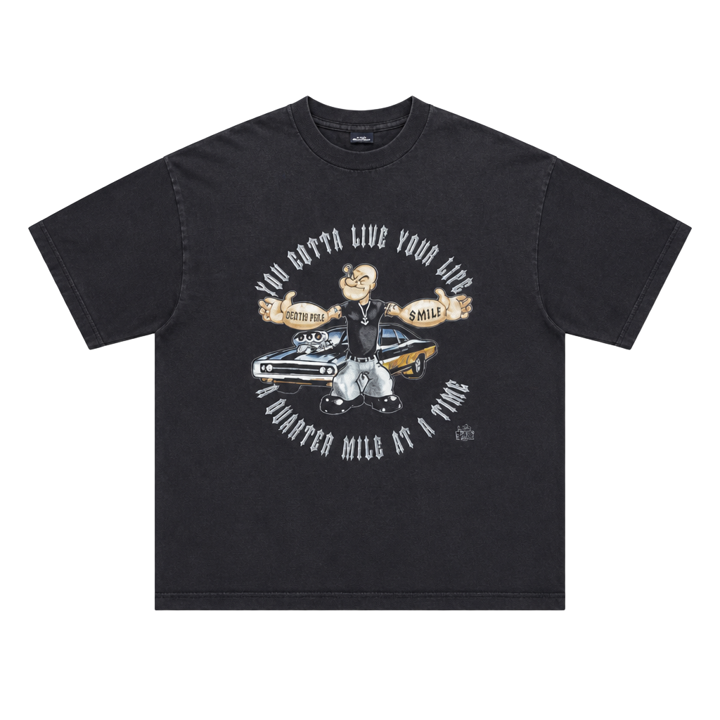Vintage 2000s Popeye Dominic Toretto Fast and Furious Cartoon Movie T-shirt Sz L 1