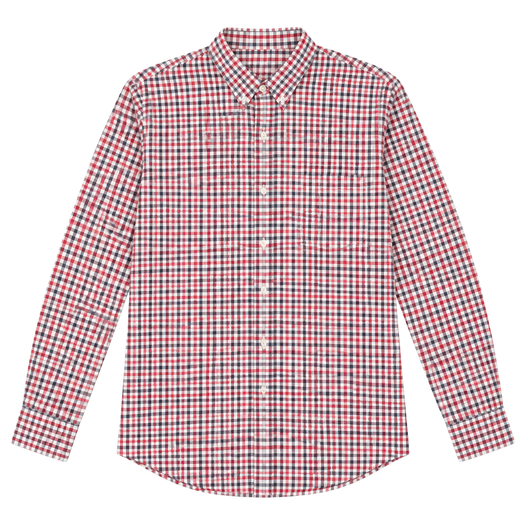 J.Crew Classic Fit Gingham Button Down Shirt Size XL Red Blue Plaid 1