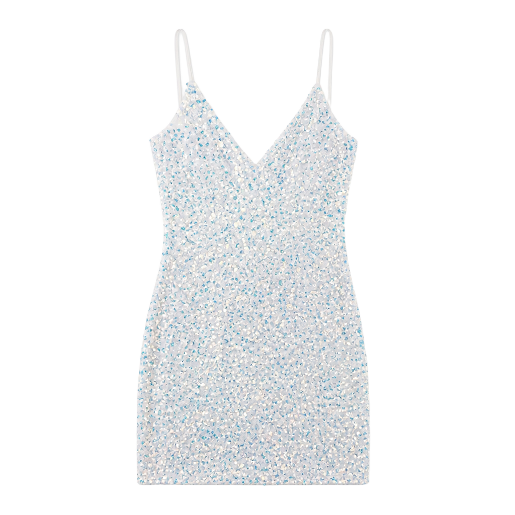 Kathy Iridescent Sequin Mini Dress White 1