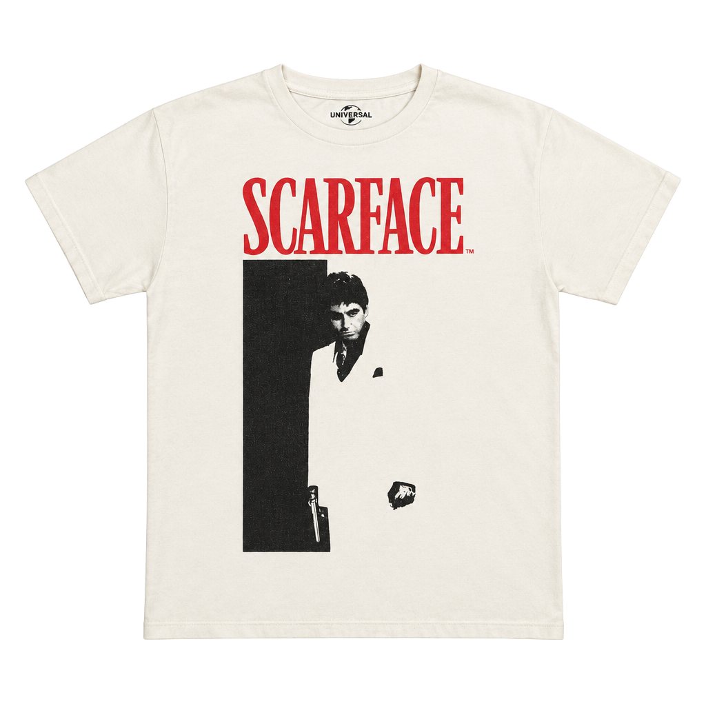 Scarface Tony Montana Graphic Tee Shirt White Al Pacino Universal Studios Large 1
