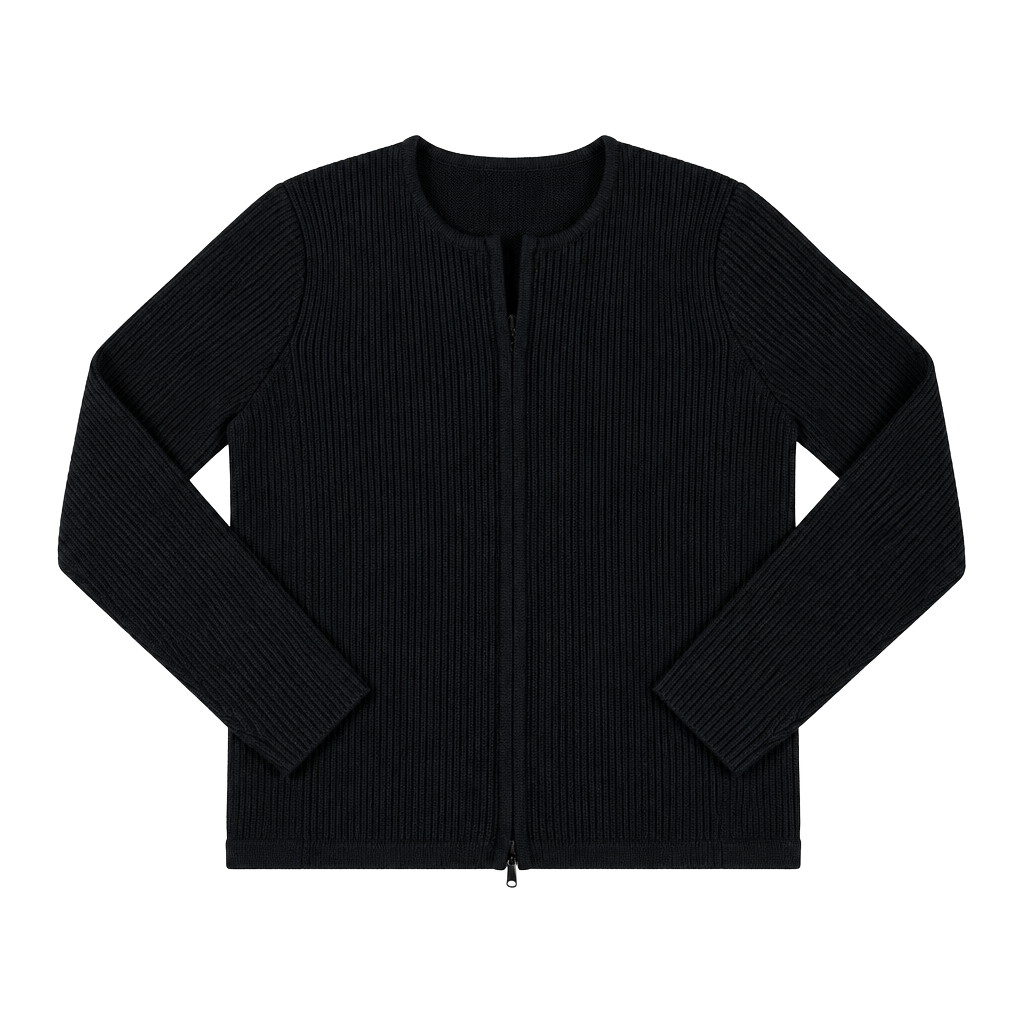 Talbots Full Zip Cardigan Size PM Black Wool 1