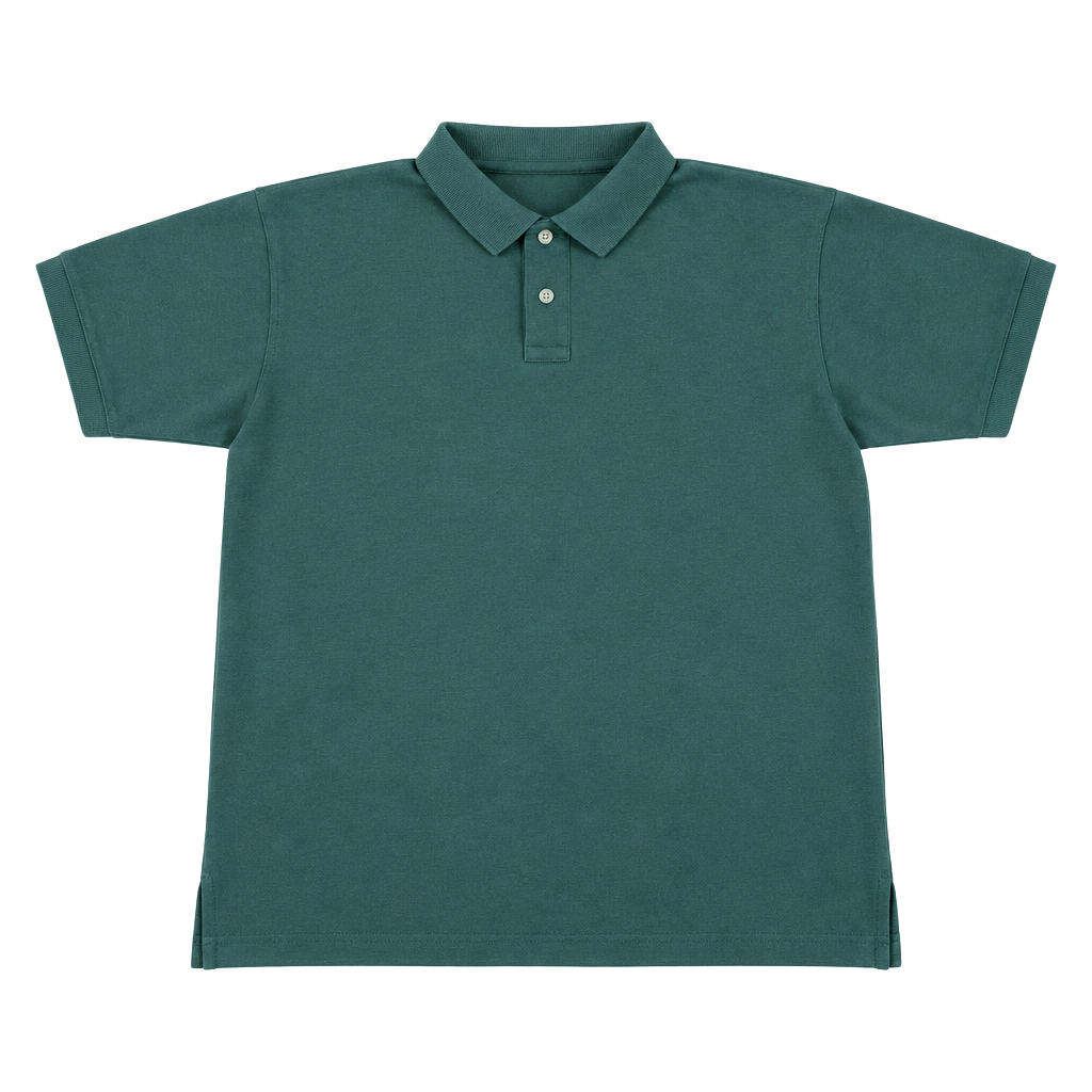 Lands' End Short Sleeve Polo Shirt Size L Green Cotton Made in USA 1
