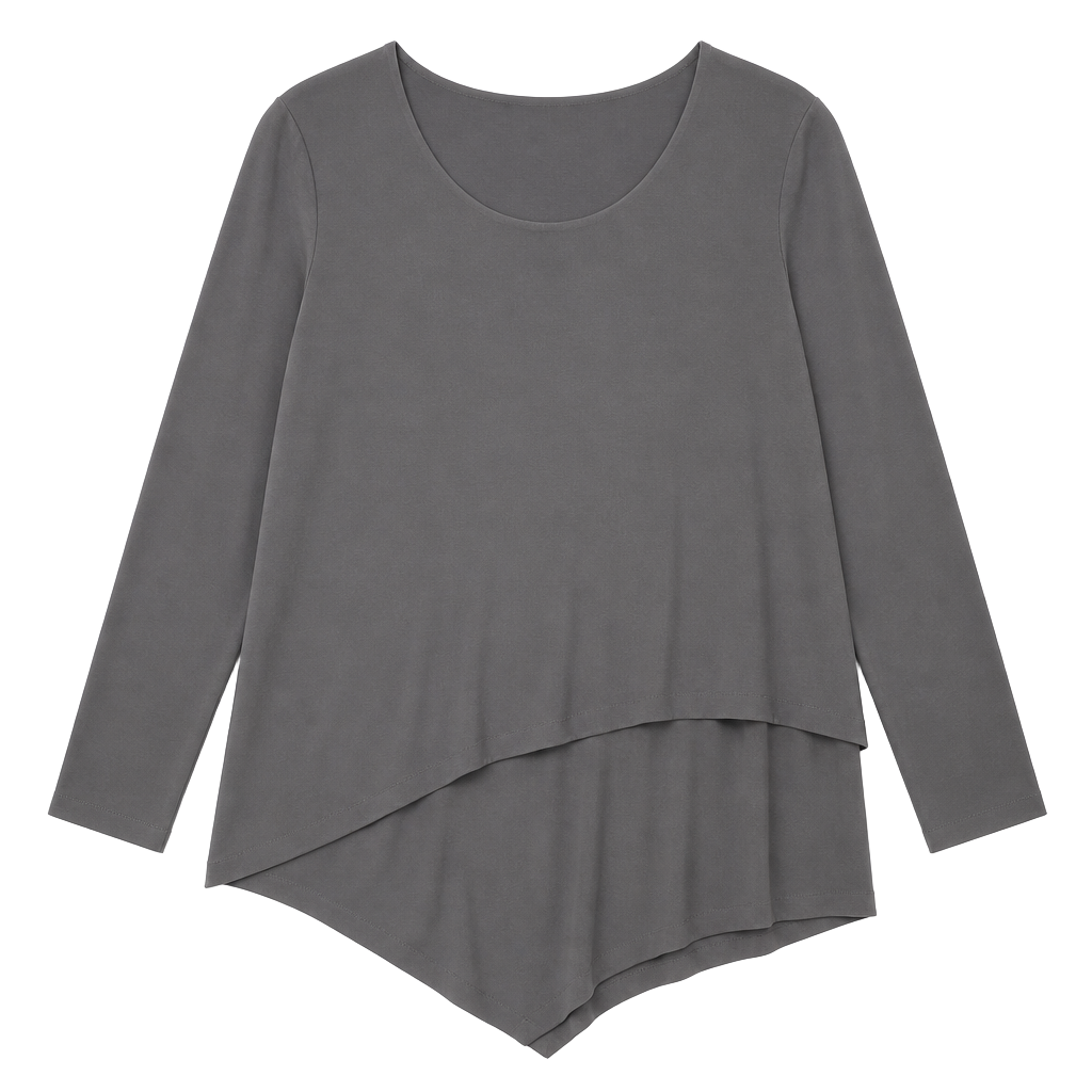 Soft Surroundings Mayfair Blouse Size Small Gray Asymmetrical Tunic Top
O880 1