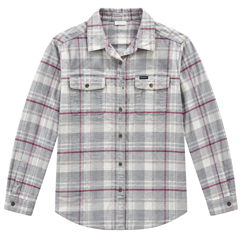 Columbia Sportswear Company Plaid Flannel Shirt Size L Gray Pink Long Sleeve 1