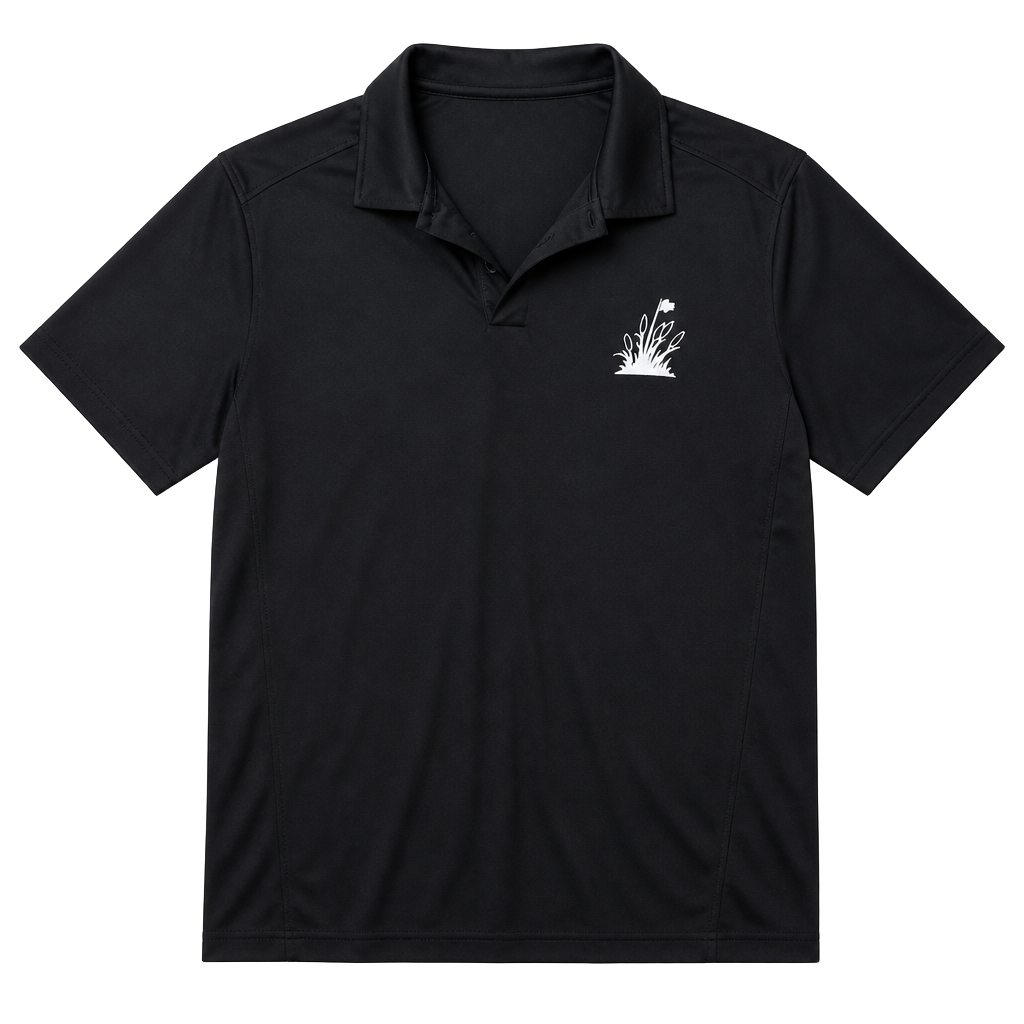 Bramble Hill Black Golf Polo Shirt with Cattails Logo Size L
O870 1