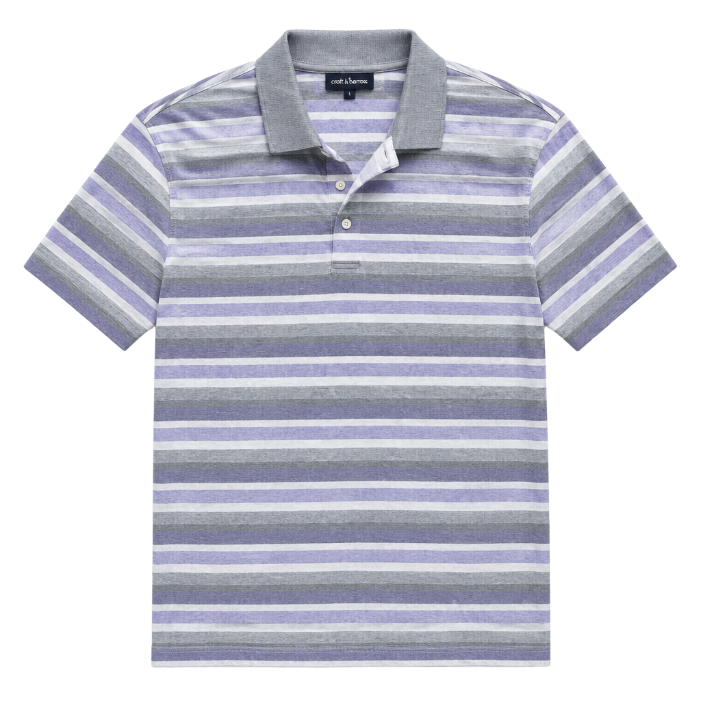 Kenneth Roberts Platinum Polo Shirt Size L Striped Cotton 1