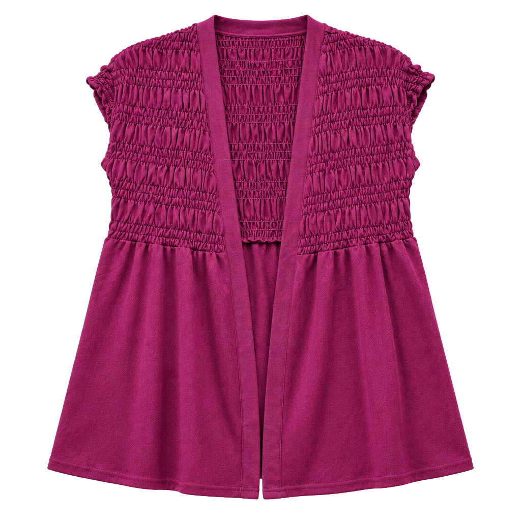 LuLaRoe Kaylin Short Sleeved Smocked Cardigan Size M Magenta Pink
O892 1
