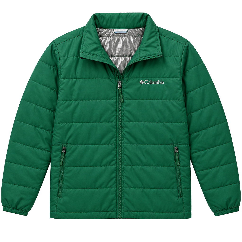 Columbia Omni-Heat Puffer Jacket Size L Green Quilted Full Zip
E899 1