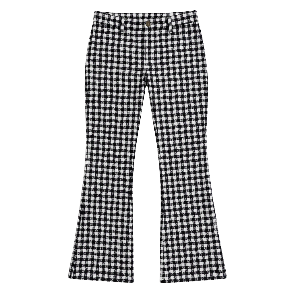 SHEIN Gingham Pants Size M Black White Checkered 1