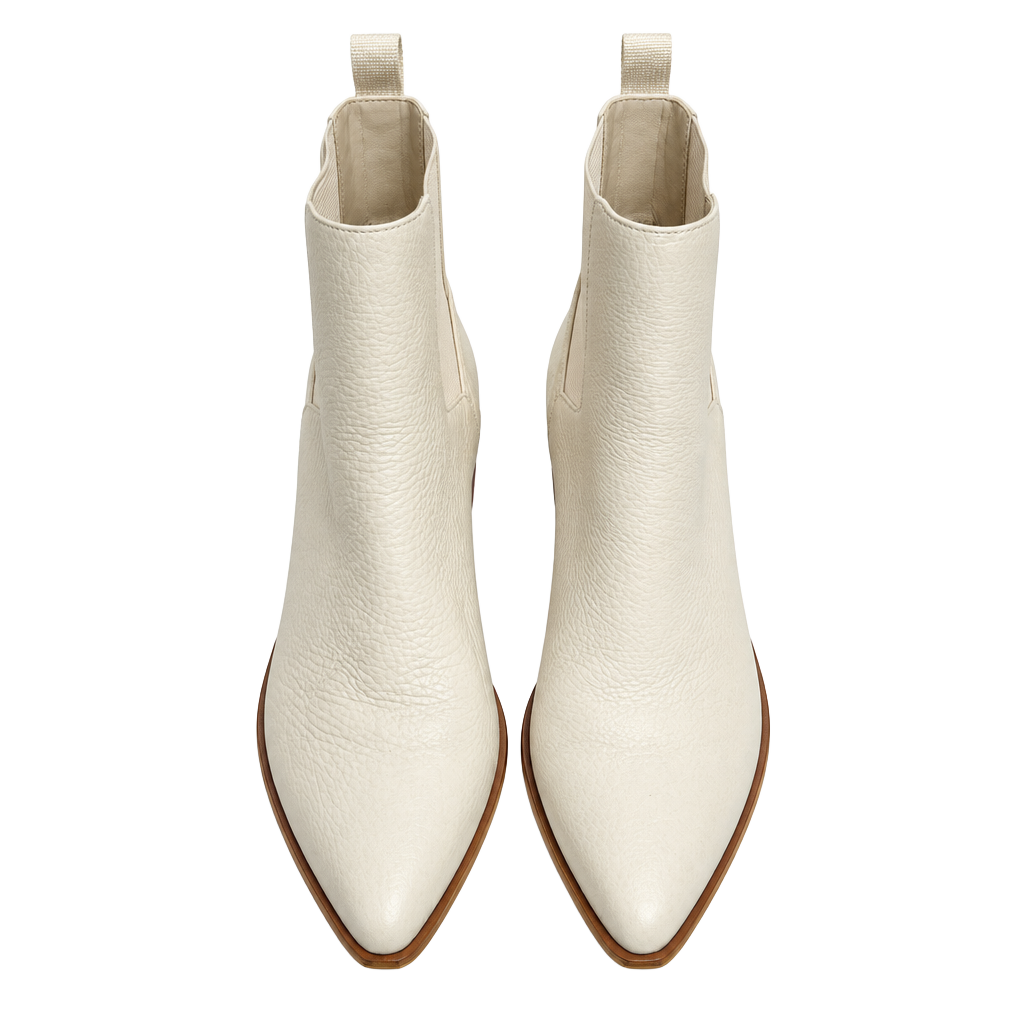 Chinese Laundry Filip Booties Size 8.5 Ivory Leather Pointed Toe 1