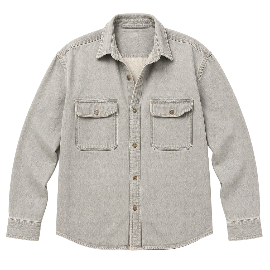 Banana Republic womens Relaxed Fit Denim Shacket Over-Shirt Grey 1