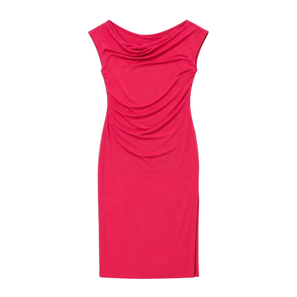 A New Day Pink Sleeveless Draped Neck Midi Dress Size XS 1