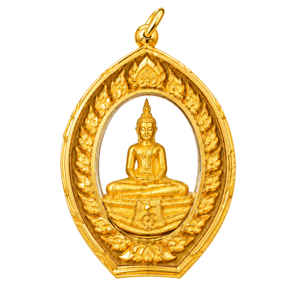 LP Sothon Gold Locket Pendant Thai Buddhist Amulet 1