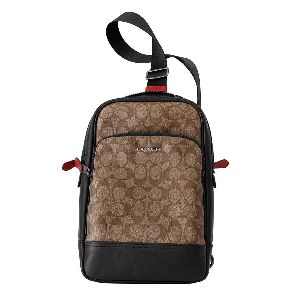 Coach Graham Pack in Signature Canvas with Colorblock Leather Trim 1