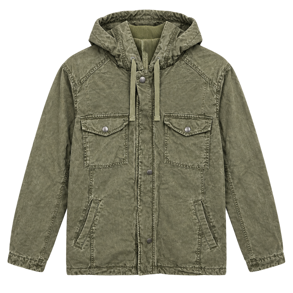 American Eagle Military Parka Hooded Jacket Green XL 1
