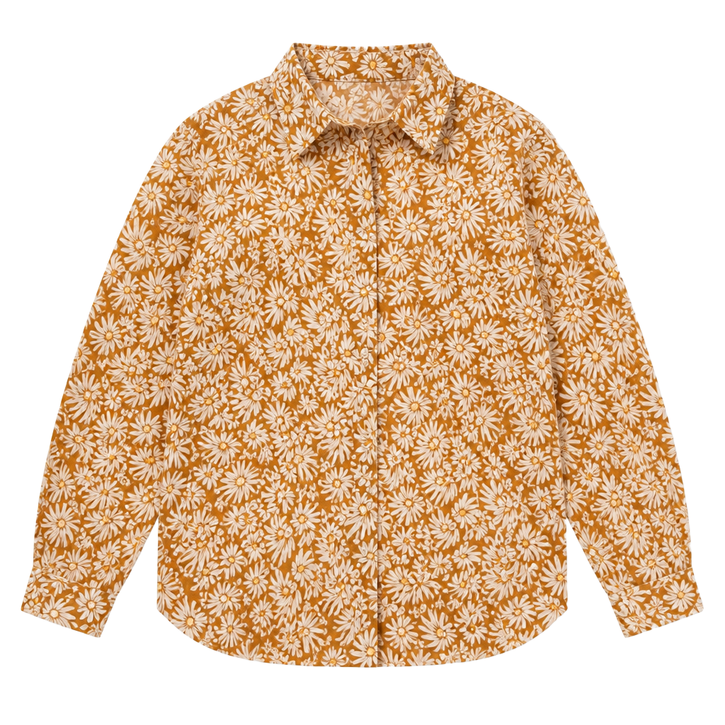 Worthington Vintage Women's Brown and White Swirl Floral AOP Blouse Sz.XL 1