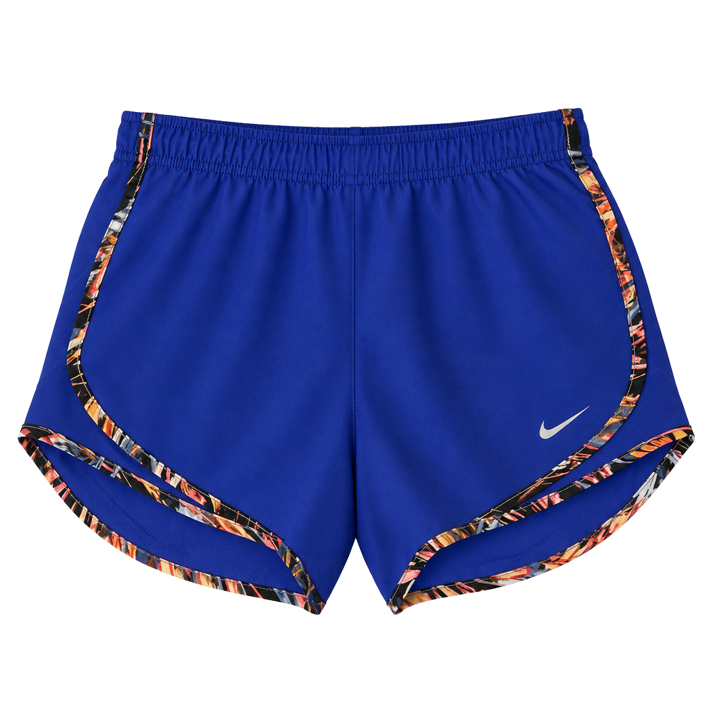 Nike Dri-Fit Running Shorts Size S Blue Patterned Trim 1