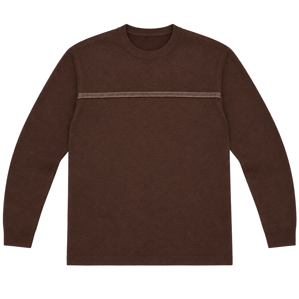 Arrow Long Sleeve Crewneck Sweater Brown 1