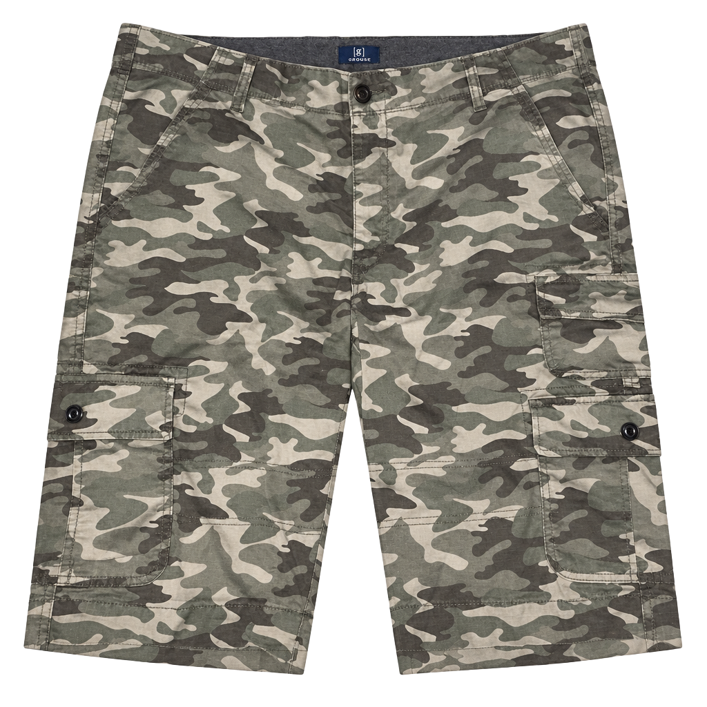 George Cargo Shorts Camo Green Cotton 1