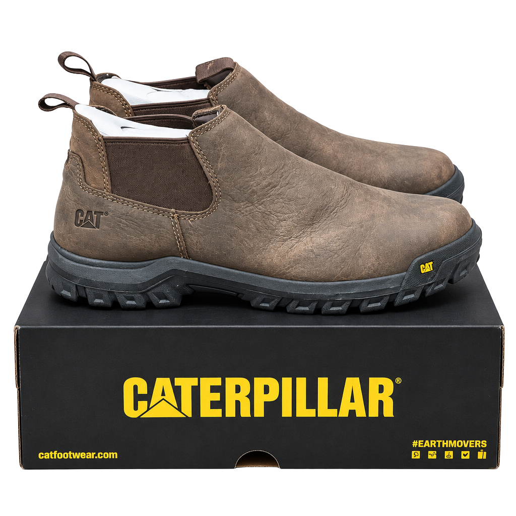 Caterpillar Outline Slip On Steel Toe Work Boots Size 10.5 M Brown 1