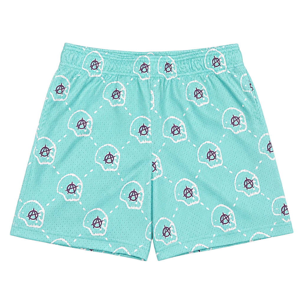 Bravest Studios Anarchy Skull Mesh Shorts 1