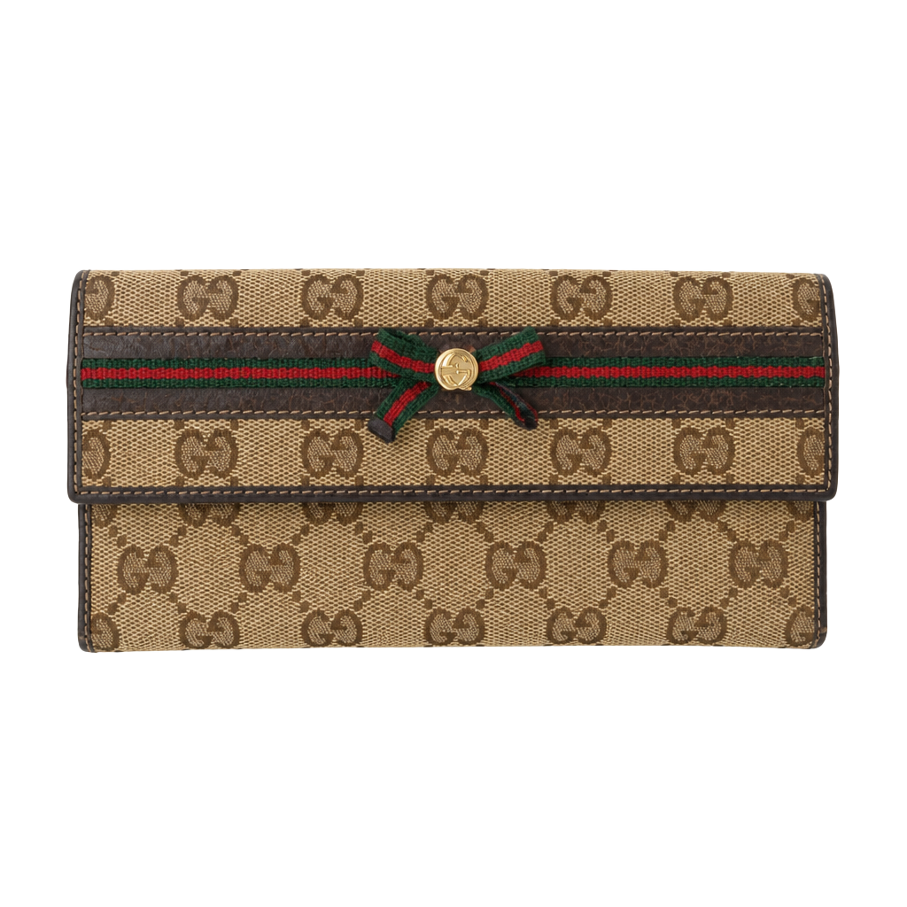 Vintage Gucci GC canvas web bow continental wallet 1