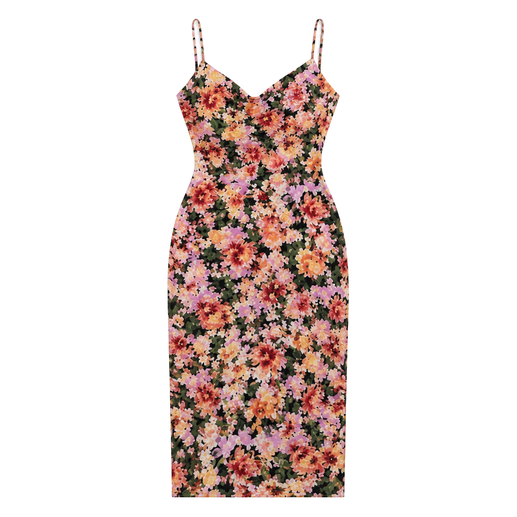 Floral Cowl Neck Midi Dress 1