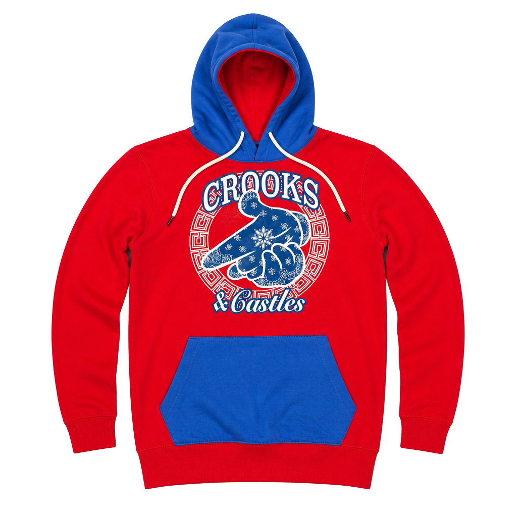Crooks & Castles Red and Blue Hoodie 1
