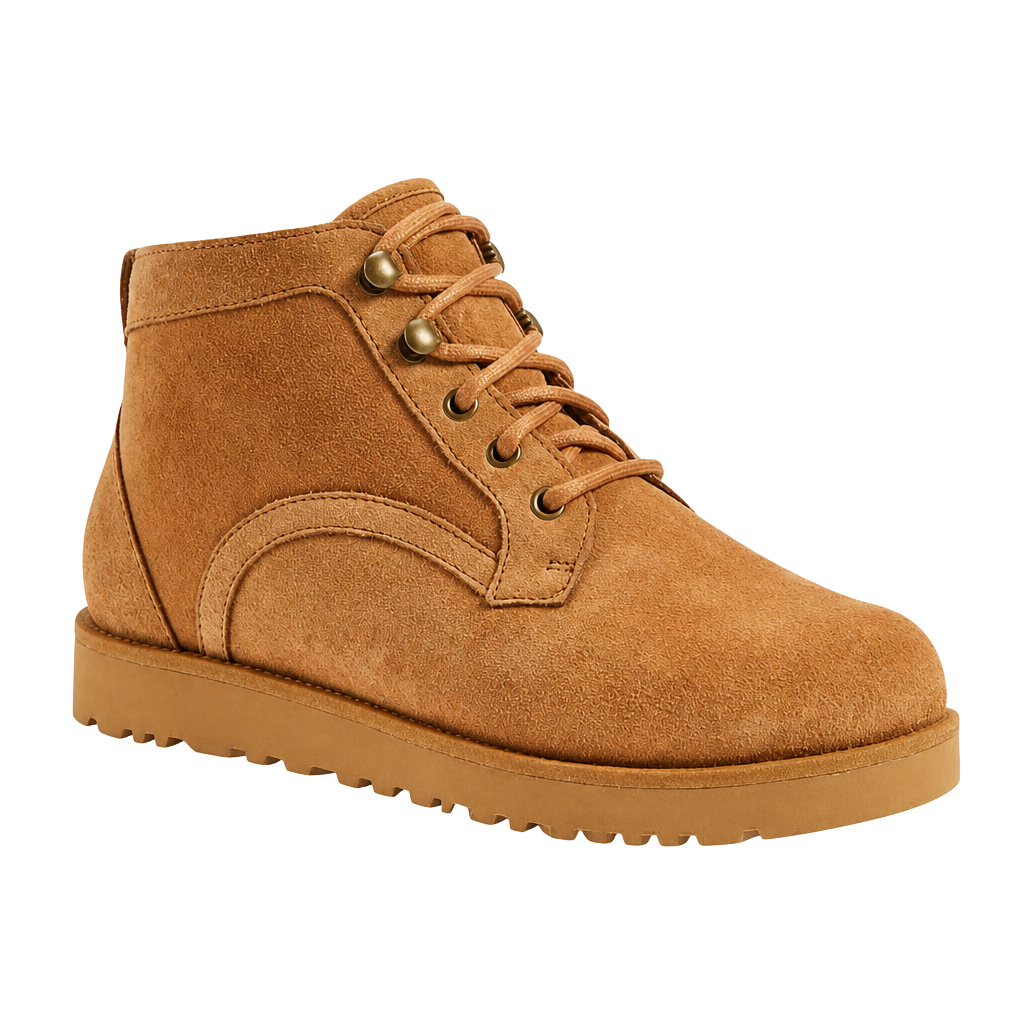 UGG Women's Bethany Lace Up Sheepskin Chukka Booties Chestnut Suede 1
