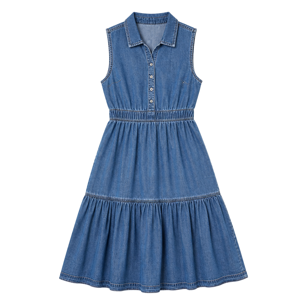 Three tier denim dress 1