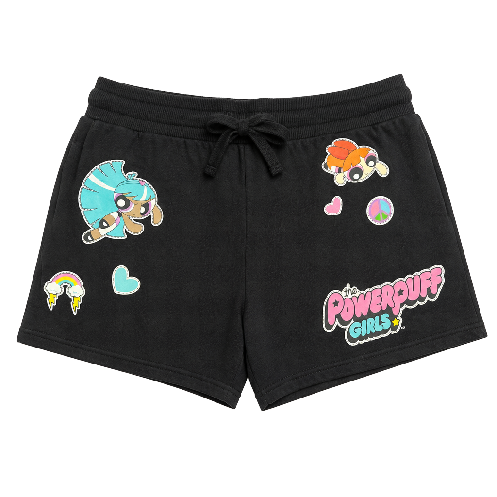 Powerpuff Girls Juniors' Graphic Fleece Shorts, 4” Inseam, 1