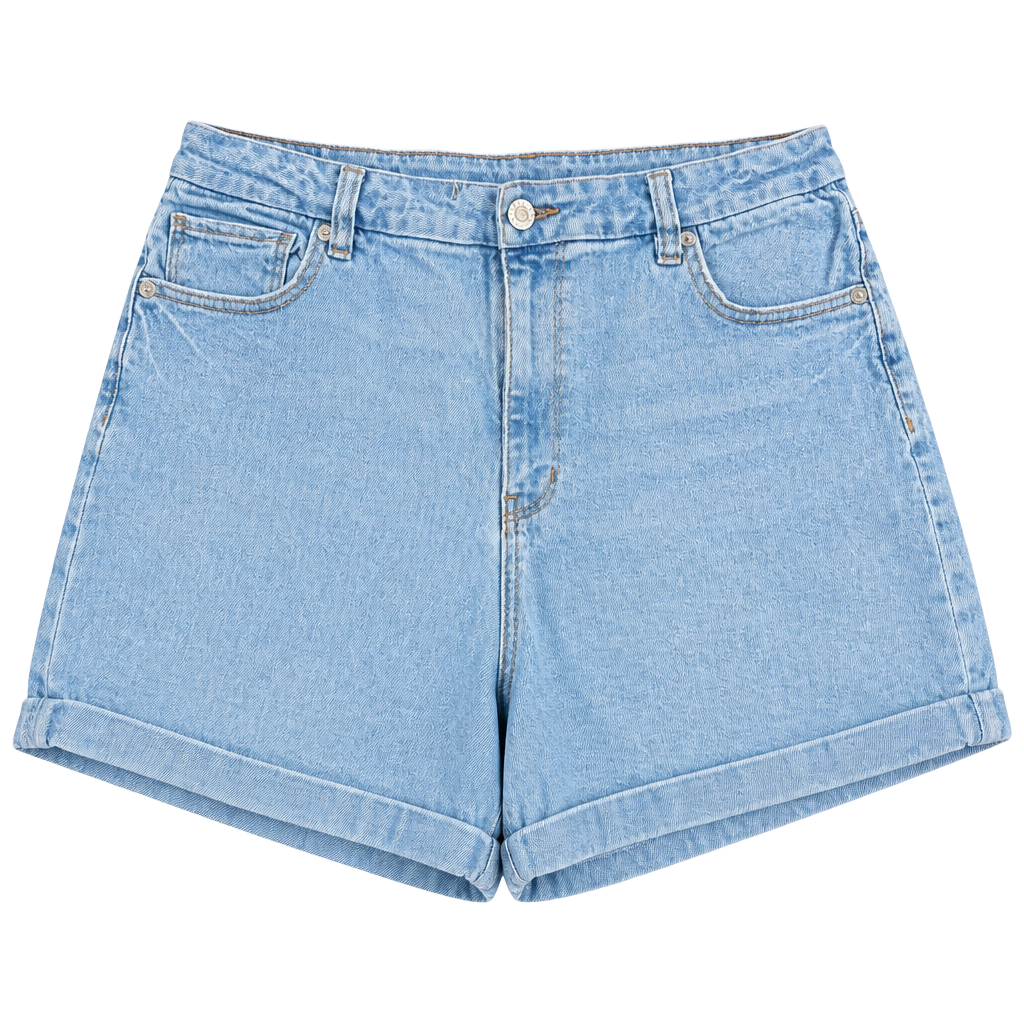 American Eagle Curvy Mom Short Light Wash Cuffed Denim Shorts Size 16 1