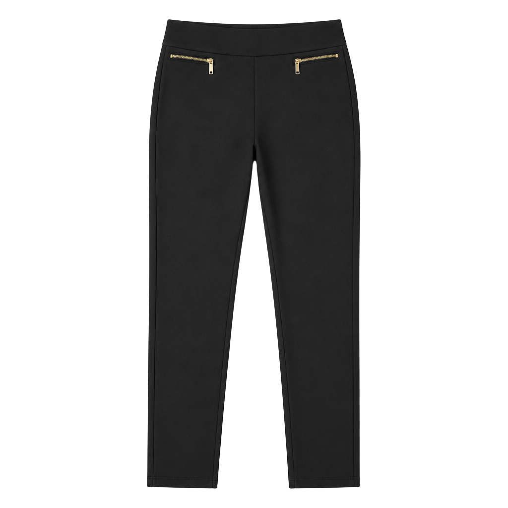 Michael Kors Viscose Blend Zip Pants Size M Black 1
