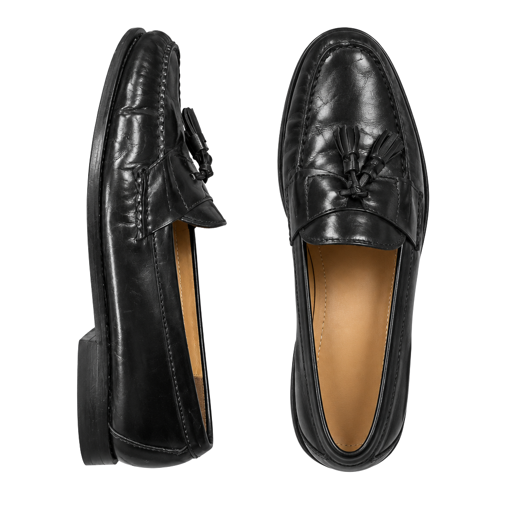 Cole Haan Tassel Loafers Size 9 Black Leather Dress Shoes 1