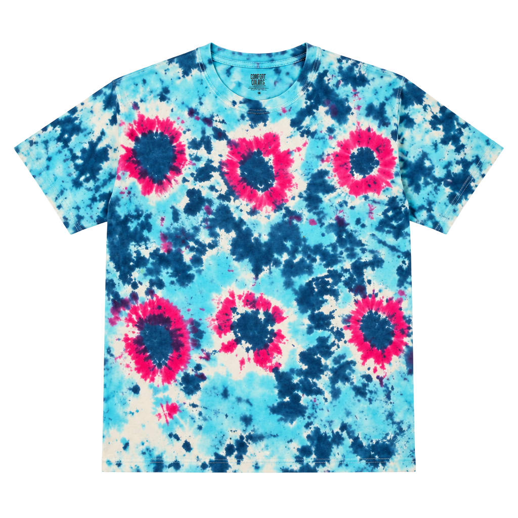 Hanes ComfortSoft T-Shirt Size L Blue Pink Tie Dye 1
