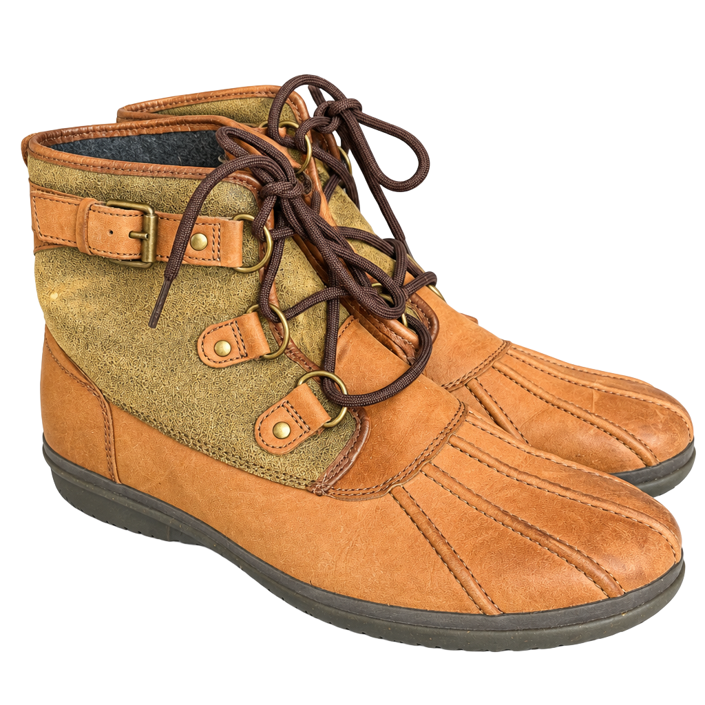 UGG Waterproof Duck Boots Size 11 Brown Leather Suede, Mens 1