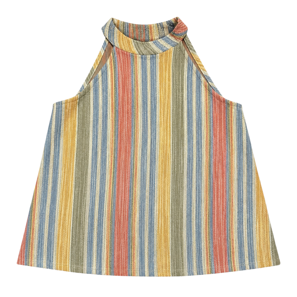 Women’s Anthropology W5 Halter Style Blouse Rainbow Stripe 1