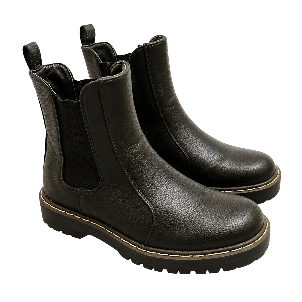 Sincerely Jules Women's Hippie Chelsea Boots Black Pebbled Leather sz 7 1