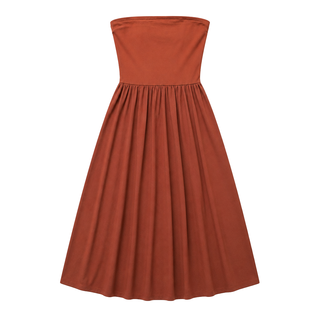 Express NWT Rust Tube Dress Elastic Waist Includes straps and Pockets SZ Med 1