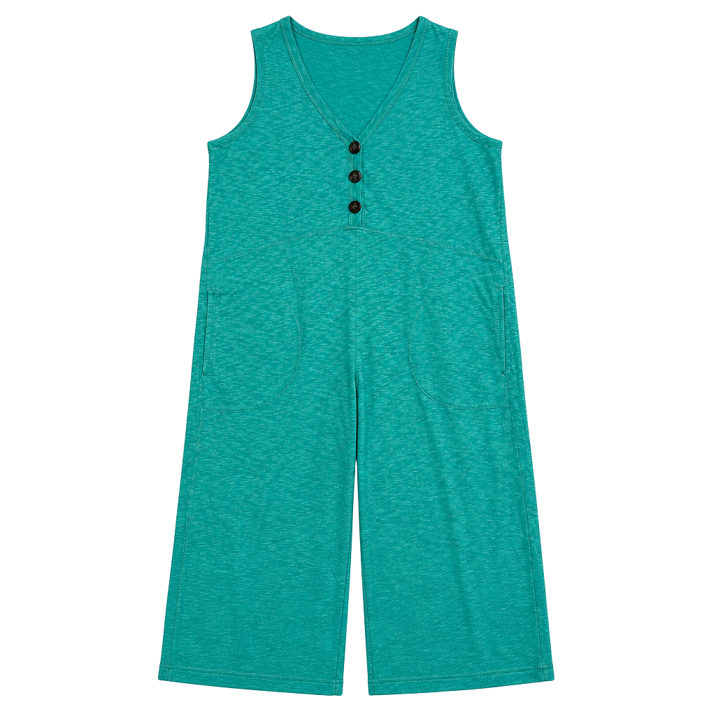 J. Jill Green Buttoned V-neck Sundress with pockets Petite XS 1
