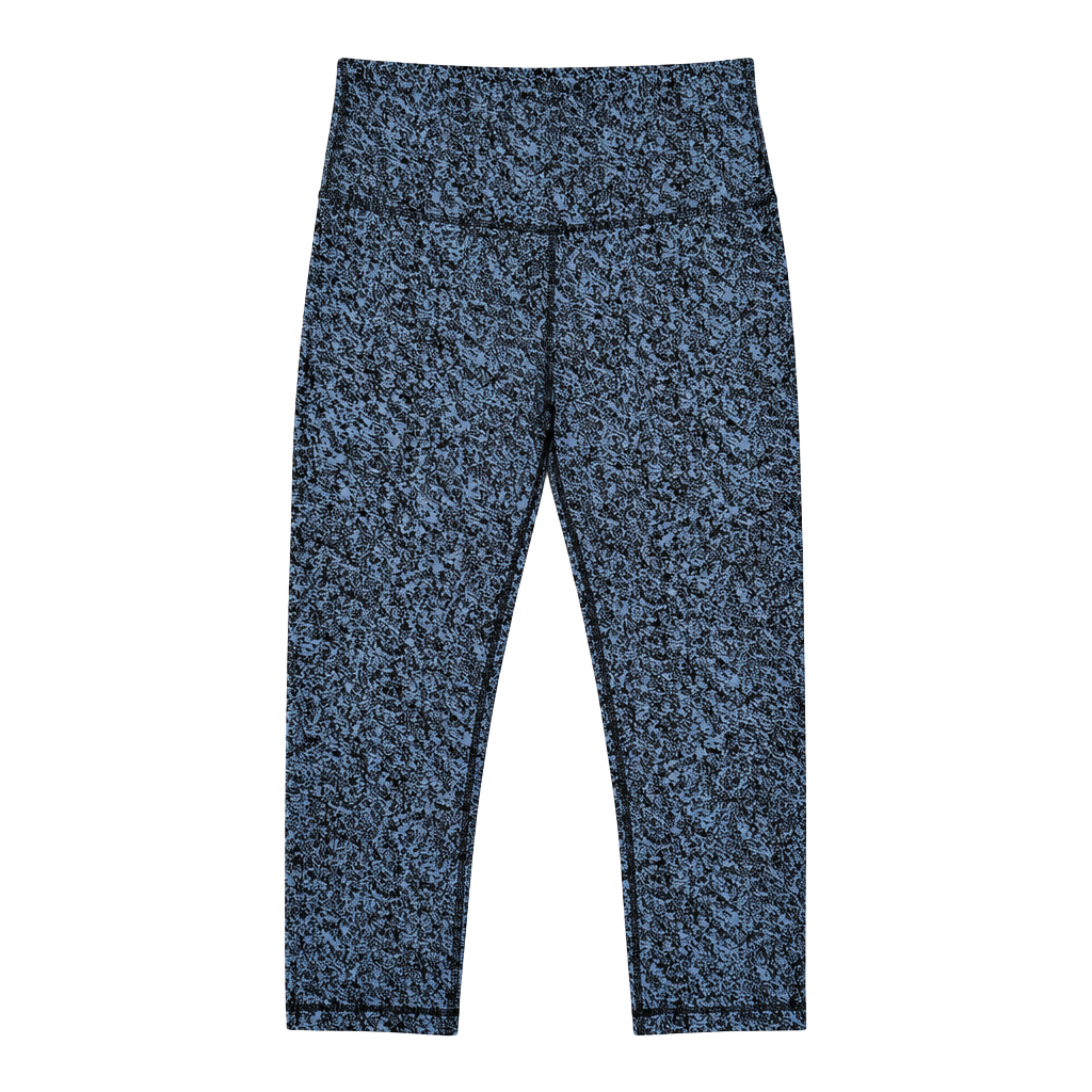Kirkland Signature Womens LG Blue Capri Yoga Leggings with High-Rise Waistband 1