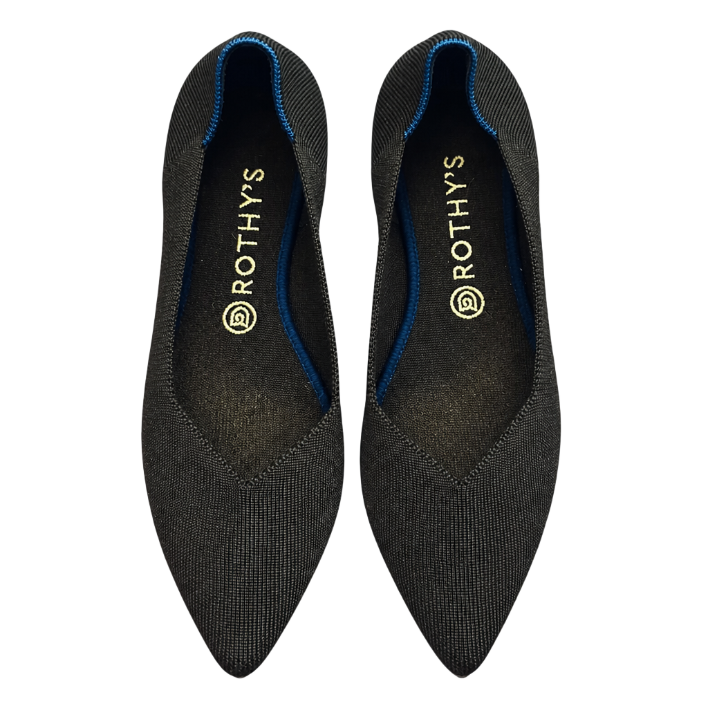 Rothys Womens Black Pointed Toe The Point Ballet Flats Sz 8 1