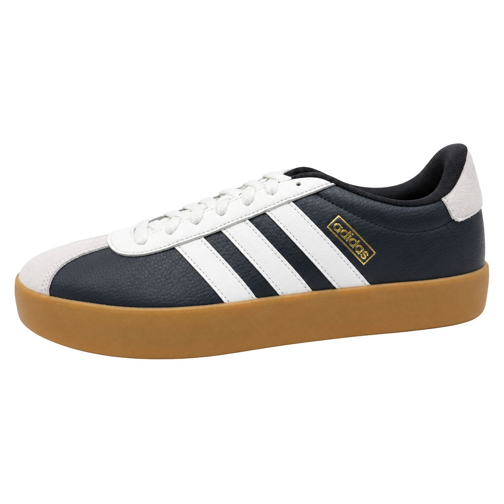 Adidas Court Tourino Sneakers Black White Gum Sole Size 11.5 US 1